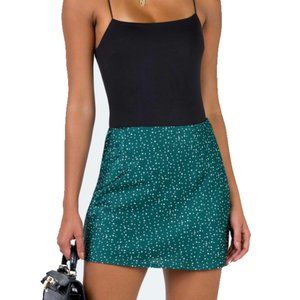 Princess Polly Green Polka Dotted Mini Skirt